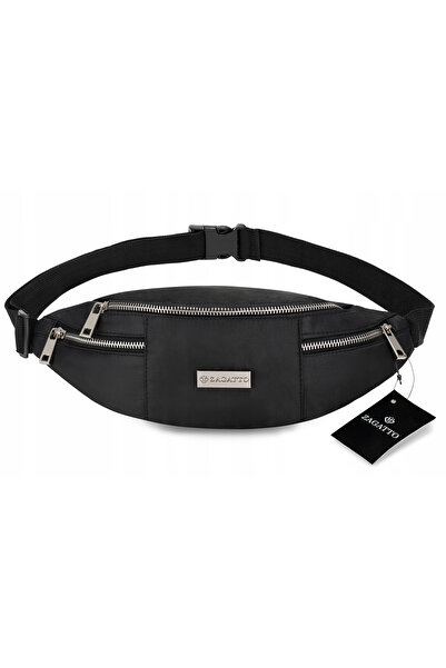 zagatto Τσάντα οπισθίων για γυναίκες, Zagatto®, μαύρη, 12x33x7 cm, συμπαγής κ...