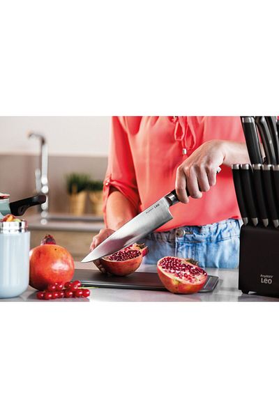 Berghoff Graphite Chef's Knife, 20 cm, Carbon Steel, ABS, Black/Silver