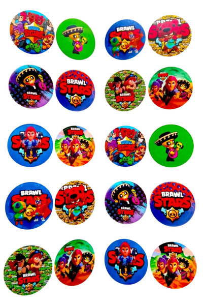 booddie Brawl Stars Boyama Kitabı Stickerlı,Resim Defteri, Brawl Kalem kutusu & 12' li Kuru Boya Kalemi Seti