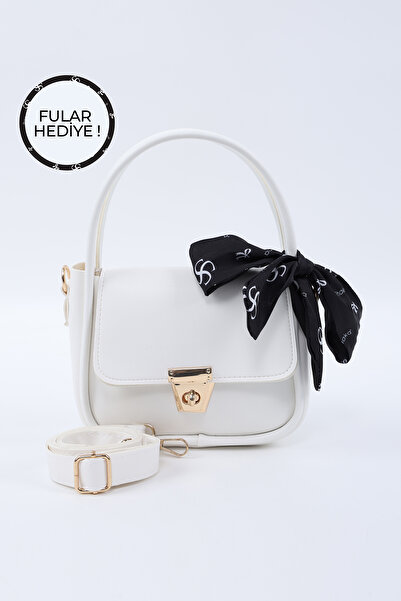 SHAKA Geantă de mână și de umăr din piele artificială albă Shk235 cu un singu...