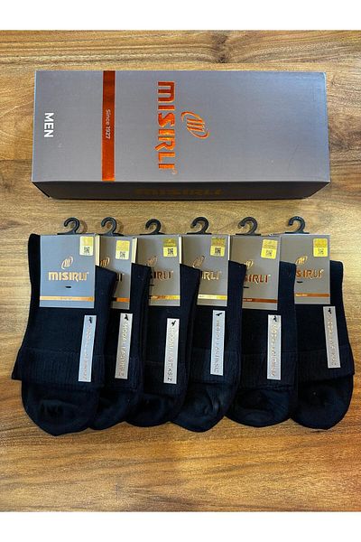 Mısırlı Modal Seamless Comfortable Short Socks Men's Diabetic Candy Socks Elasticless Pack of 6 (Black)