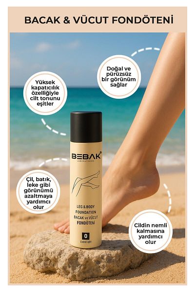 Bebak Leg and Body Foundation Number 0 75 Ml-Extra Light