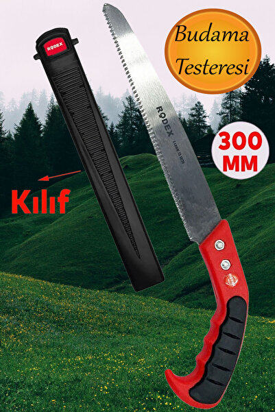 NUBLADO Budama Testeresi Kılıflı 300 mm Çelik Düz Ağaç Dal Bağ El Testeresi MFT.