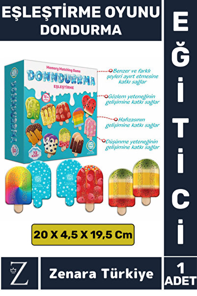 Zenara Çocuk Eğitici Hafıza Güçlendirici Renk Şekil Öğrenimi Eğlenceli Öğreti...