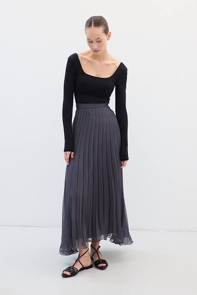 Hooopstore Φούστα Allure Chiffon Pleated Anthracite