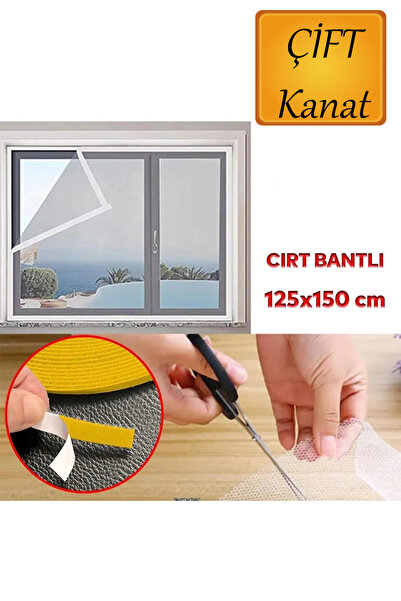 NUBLADO Beyaz Hazır Sineklik Çift Kat Sök Tak Pratik Yıkanabilir Pencere Kapı...