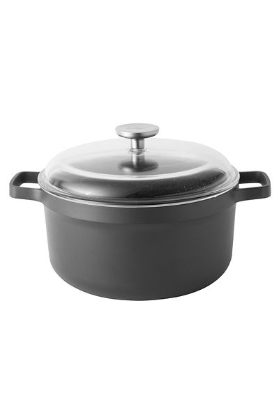 Berghoff Pot pentru gem, 24 cm, 4,9 l, capac, aluminiu, sticlă, negru