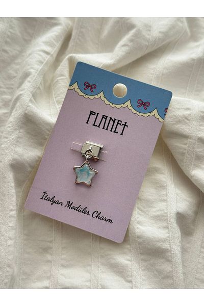 Planet Butik Italian Charm with Hologram Star Hanging Card