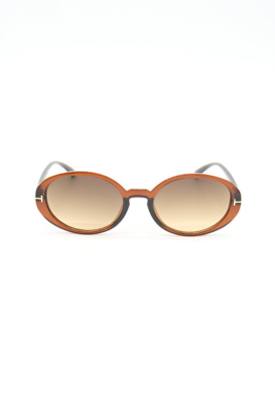 TAKIBOX Brown Frame Ellipse Model Women's Sunglasses
