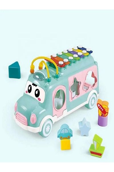 huanger Music Bus Sorting & Xylophone Bus,14x9.5x26 cm