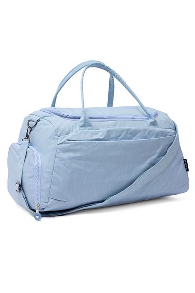 Trendsbag Travel Store Pantofi albaștri din țesătură Crinkle cu compartiment 0818 Geantă de sport și călătorie cu curea de umăr impermeabilă cu buzunar frontal
