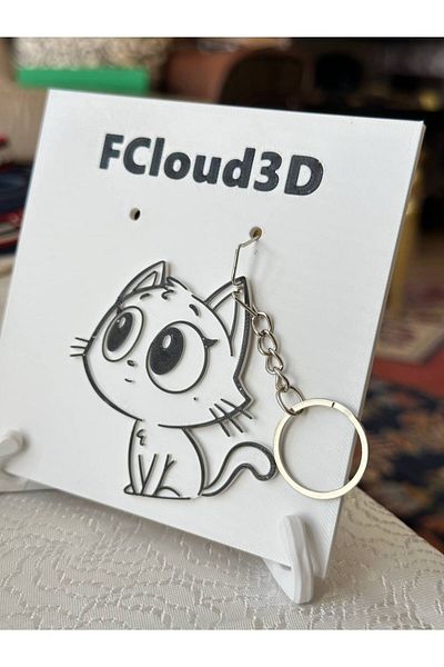 Fcloud Cat Keychain Cloud Model