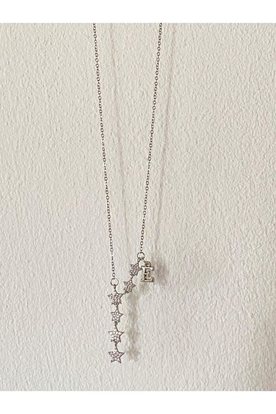 bijoux uniques Shooting Star E Letter Steel Necklace