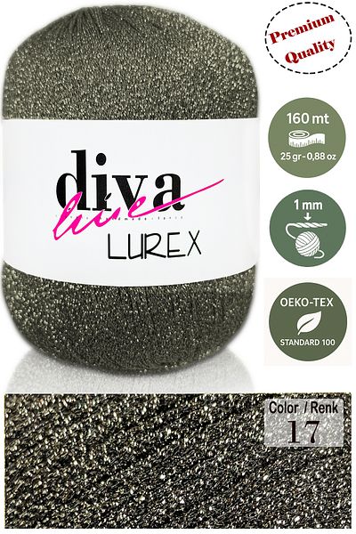 Diva İplik Diva Lurex 17 Στρατός Πράσινο