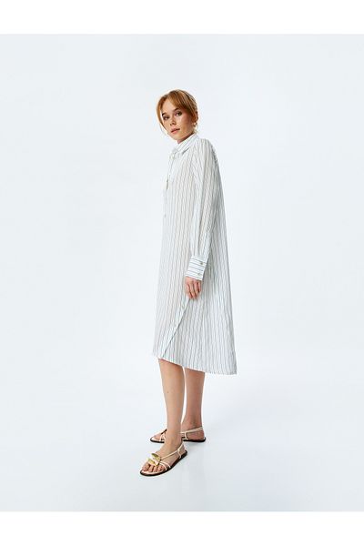 Koton blue stripe Oversized Shirt Dress