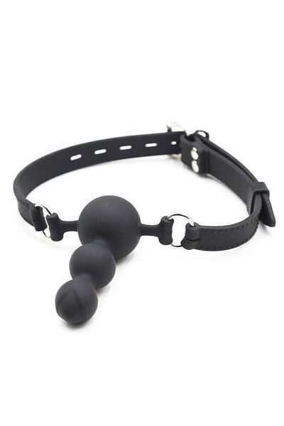 WildFashion Calus din silicon cu curea reglabila si bile anale, Negru TOY430-1