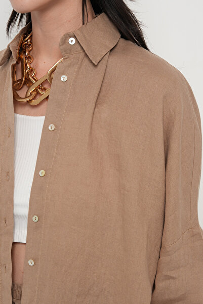 Orfeo Negro ΓΥΝΑΙΚΕΙΟ ΠΟΥΚΑΜΙΣΟ 100% ΛΙΝΟ ΜΑΝΙΚΙ ΜΑΝΙΚΙ ΠΑΝΤΑΡΕΙΟ ΜΕΓΕΘΟΣ