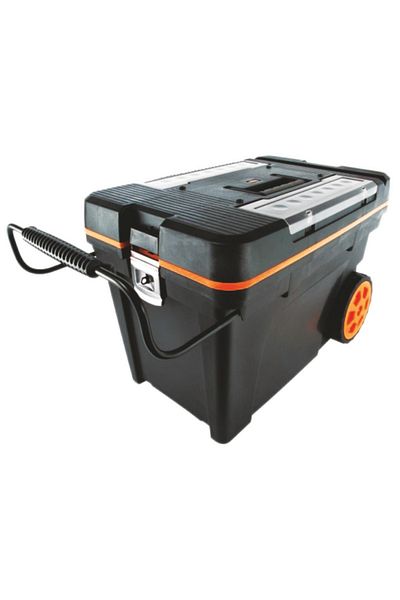flores Plastic tool box, on wheels, 630 x 390 x 420 mm