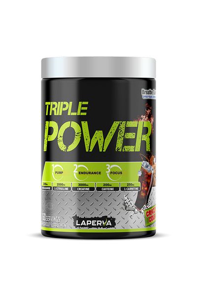 Laperva Triple Power Pre-Workout, Crazy Cola, 60, With Beta-Alanine + Creatine + Sertraline & L-Norvaline