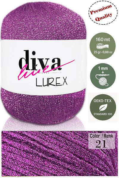 Diva İplik Diva Lurex 21 Ροζ