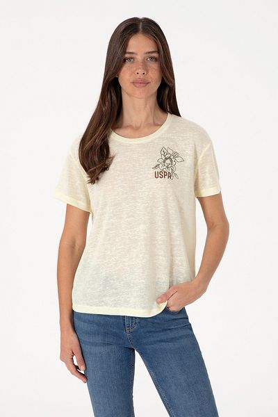 U.S. Polo Assn. Women's Lemon Crew Neck T-Shirt 50299755-Vr035