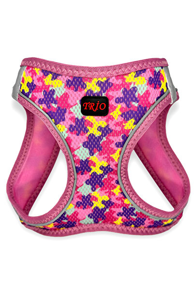 Genel Markalar Kedi Köpek Air-mesh Göğüs Tasması Ve Gezdirme Sevk Kayışı Seti Rose 2si1 Arada