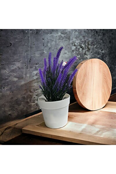 MDZ COLLECTION Mdz Home Dekoratif Yapay Çiçek Küçük Saksılı Lila Lavanta