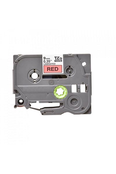 I-AICON Brother TZE-421, Compatible Laminated Continuous Tape, Black on Red Tape, 9mm x 8m - i-Aicon
