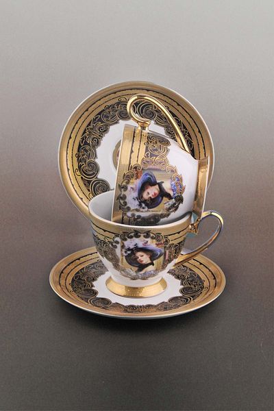 Bursa Porselen Dekor Special Noble Two People Porcelain Tea Cup Set
