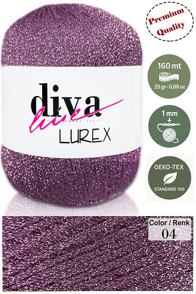 Diva İplik Diva Lurex 04 Λιλά