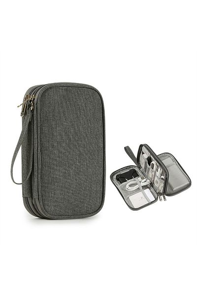 Choice Gray C Travel Cable Bag Portable Digital Storage Pouch Charger Data Cable USB Bag Organizer Waterpro