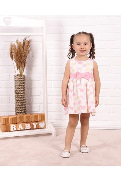 PİTABABY Butterfly Bow Detailed Girl's Dress