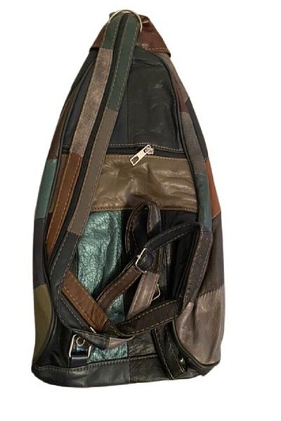 OEM Rucsac mare din piele naturala multicolor dimensiuni 45x28x15cm