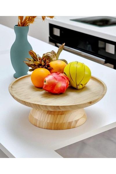 The Mia Natura Bamboo Footed Service 28X10 cm