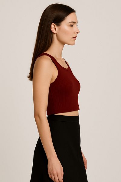 HNX Cotton Thick Strap Crop Women's Tank Top