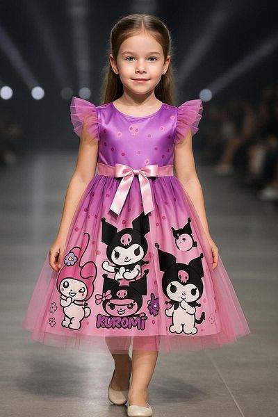 Esterella Girls' Tulle Patterned Tulle Dress / Party Dress / Birthday Costume Dress