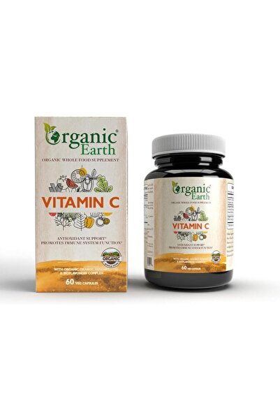 ORGANIC EARTH فيتامين سي نباتي | مضاد أكسدة قوي | يعزز إنتاج الكولاجين