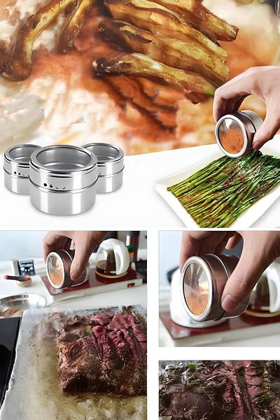 Weather Forecast Set of 3 Magnetic Steel Spice Shakers Cin114X