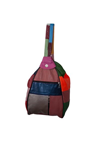 OEM Rucsac dama 2 in 1 Dazoriginal, piele naturala, multicolor, fermoar, 23x4...