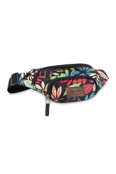 zagatto Borsetă de damă, Zagatto®, Imprimeu floral, Negru, Poliester, Compact și elegant, ZG800
