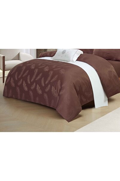 CHIRASO CHIRASO 4-Piece Satin Bedding Set, with Fitted Sheet 180x200, Elegant Design, brown