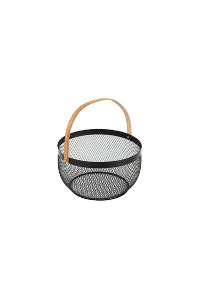 Secret de Gourmet Bol cu ​​fructe, plasă de oțel, oțel, negru, 27x15 cm