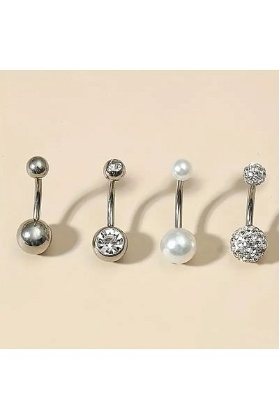 Feron accessories 4 Pieces Classic Stylish Simple Navel Piercing P-104