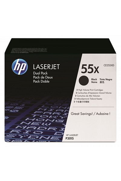 HP HP 55x / CE255XD Original Toner Cartridges Pack, Black, 2x 12500 pages