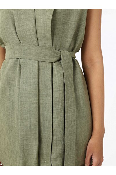 Refka Linen Look Vest Trousers Double Set - Khaki - Refka