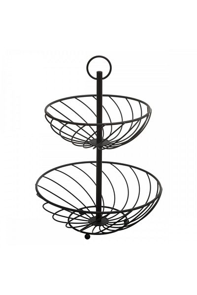 Secret de Gourmet Bol pentru fructe Torsade, oțel negru 27x18,5 cm
