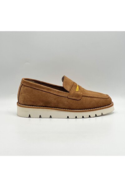 Ametist Malta Tan Suede Women's Loafer Shoes – Genuine Suede, Poly Sole