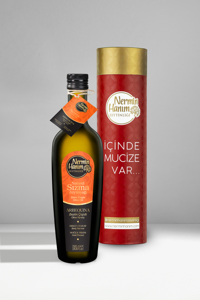 Nermin Hanım Zeytinliği 500 ml Arbequina Erken Hasat Zeytinyağı- Kutulu