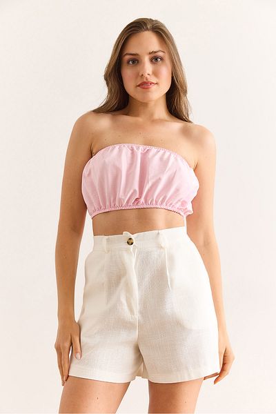 Olalook Γυναικεία Candy Pink Bustier Ευέλικτη Μπλούζα Poncho BLZ-19003015