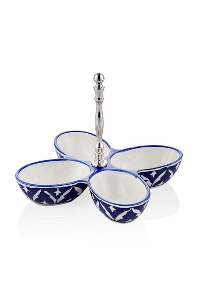 The Mia Corallo Snack Bowl Blue 4 Compartments 28X28X21 cm